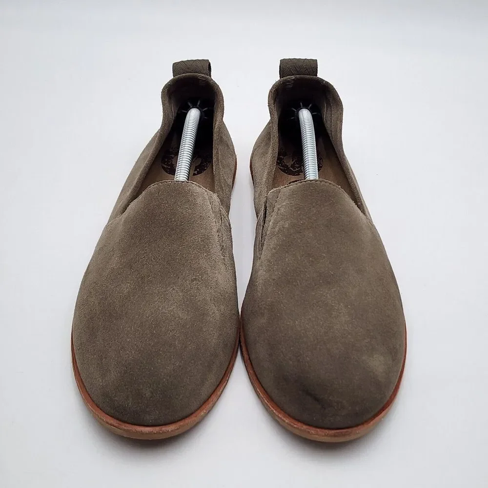 Sorel Ella Green Suede Leather Flat Comfort Slip On‎ Gorpcore Casual Women's 10